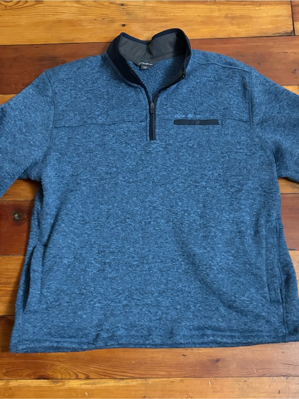 Eddie Bauer Blue Heather Quarter-Zip Shirt Jacket